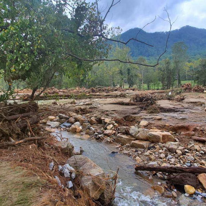 Destruction from Hurricane Helene