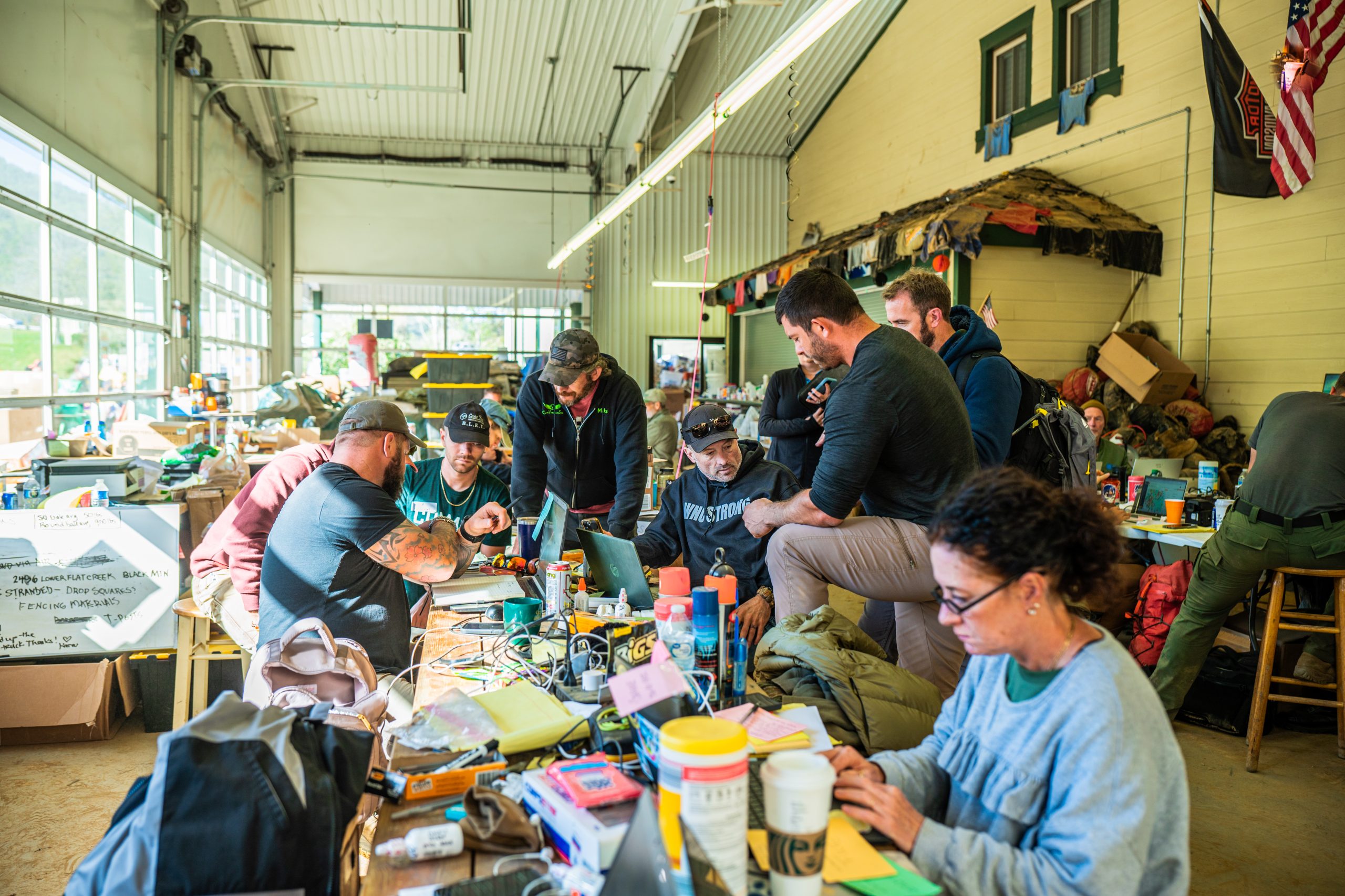 Volunteers working on Hurricane Helene relief efforts.