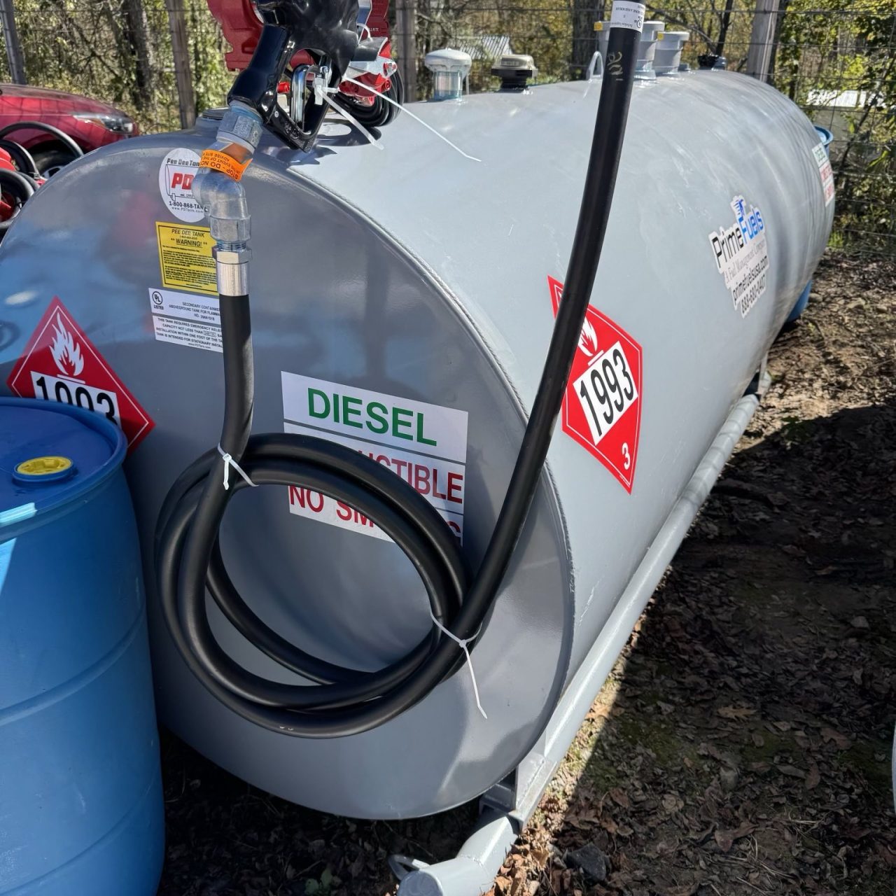 Tanks and equipment donated by Prime Fuel and Phoneiox to make our fuel distribution hubs possible.