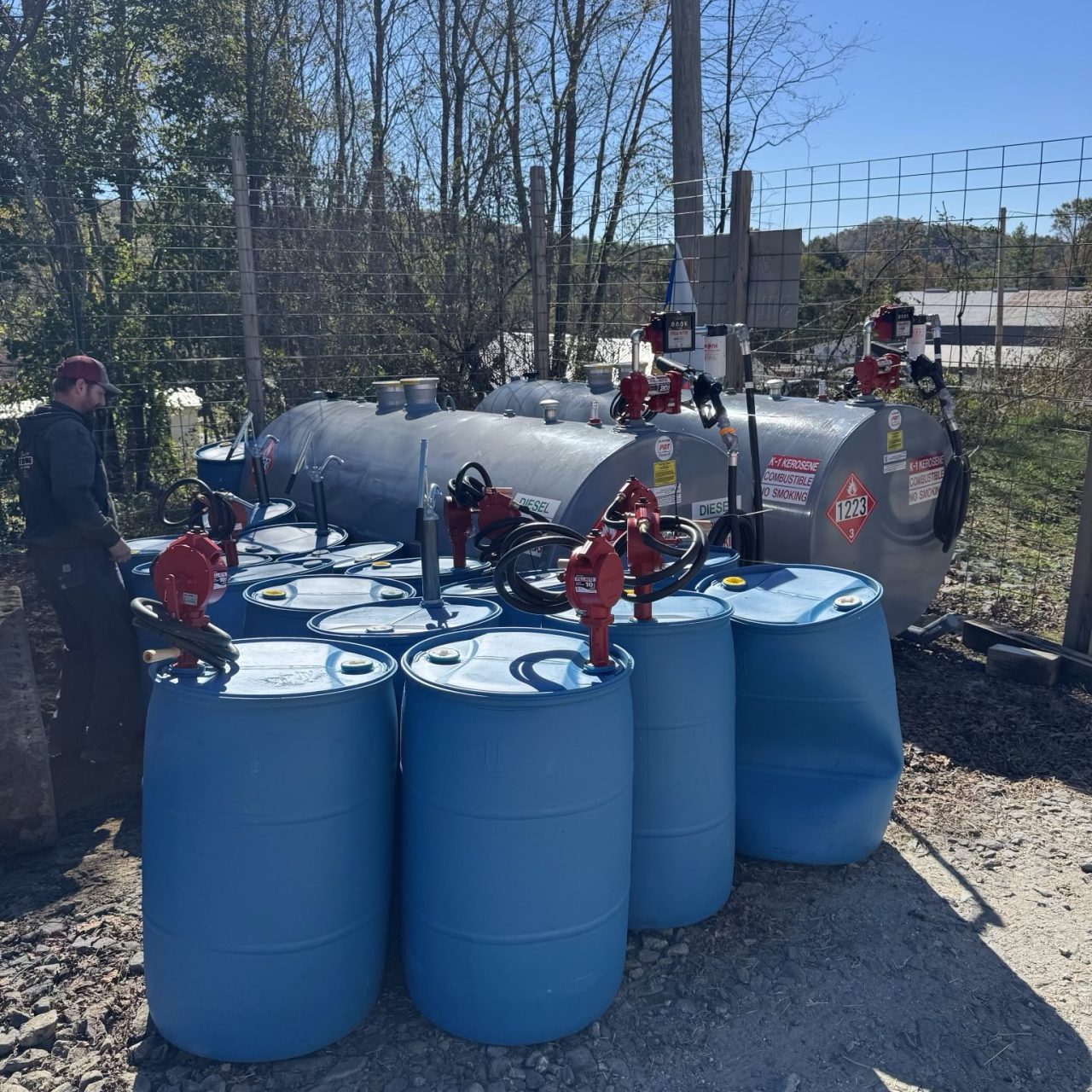 Tanks and equipment donated by Prime Fuel and Phoneiox to make our fuel distribution hubs possible.