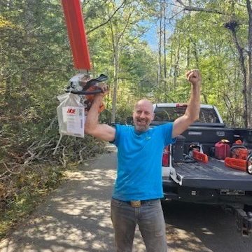 Chainsaws donated to the Hot Springs Community by Blair Hobgoood working with Frank Vogler.