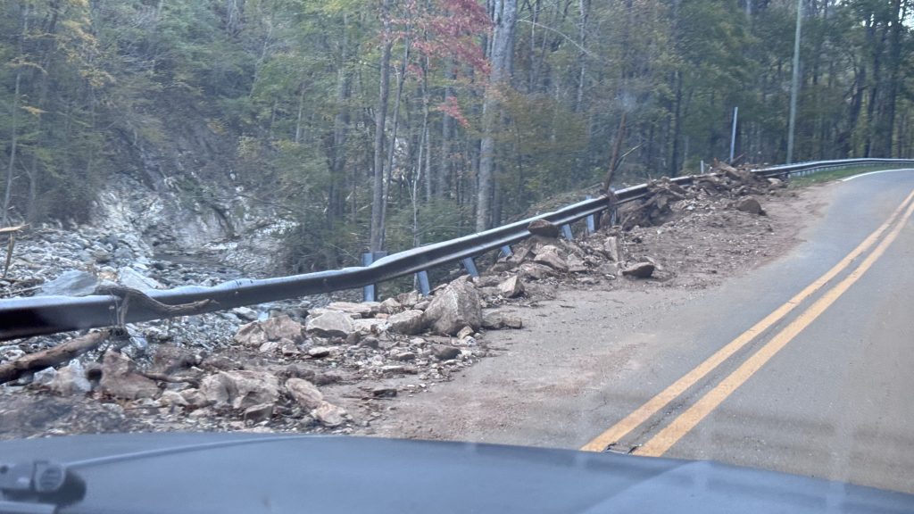 Mud cakes everything in WNC, especially the roads.
