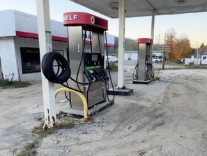 Mud cakes everything in WNC, even the gas pumps.