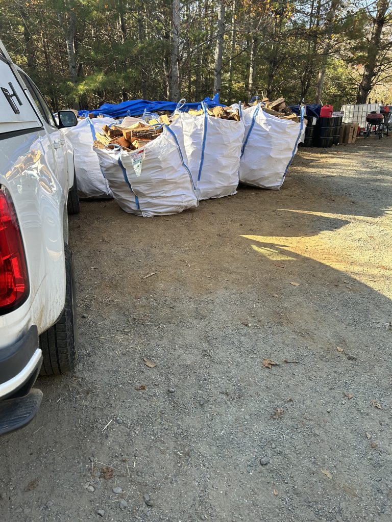 Delivery of wood from Linville River Company.